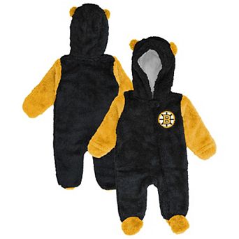 Infant & Newborn Outerstuff Black Boston Bruins Stay Napping Fleece Bunting Full-Zip Sleeper