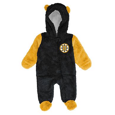 Infant & Newborn Outerstuff Black Boston Bruins Stay Napping Fleece Bunting Full-Zip Sleeper