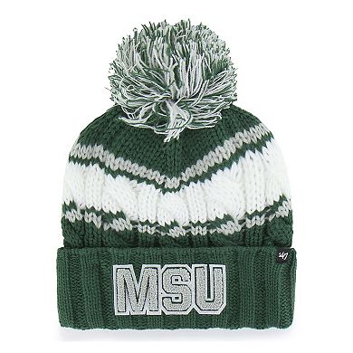 Women's '47 Green Michigan State Spartans Emma Cuffed Knit Hat with Pom
