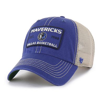 Men's '47 Blue/Tan Dallas Mavericks Wabash Patch Clean Up Adjustable Hat
