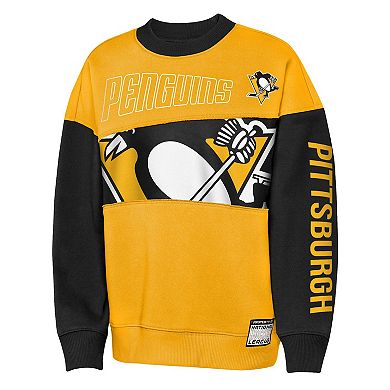 Youth Outerstuff Gold/Black Pittsburgh Penguins Impact Player Sweatshirt
