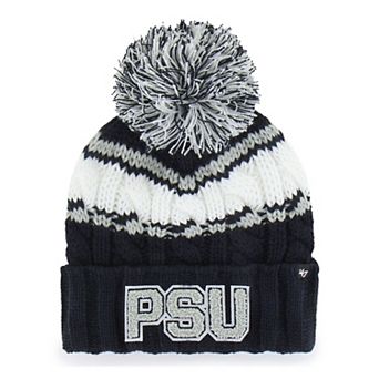 Women's '47 Navy Penn State Nittany Lions Emma Cuffed Knit Hat with Pom