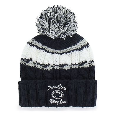 Women's '47 Navy Penn State Nittany Lions Emma Cuffed Knit Hat with Pom