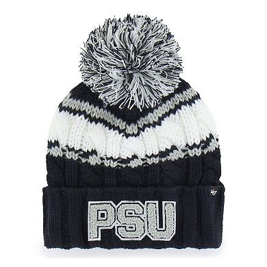 Women's '47 Navy Penn State Nittany Lions Emma Cuffed Knit Hat with Pom