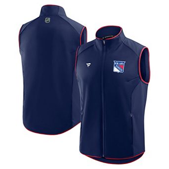 Men's Fanatics Navy New York Rangers Authentic Pro Rink Full-Zip Vest