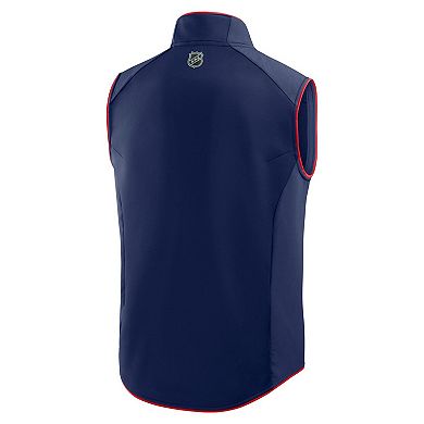 Men's Fanatics Navy New York Rangers Authentic Pro Rink Full-Zip Vest