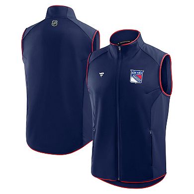 Men's Fanatics Navy New York Rangers Authentic Pro Rink Full-Zip Vest