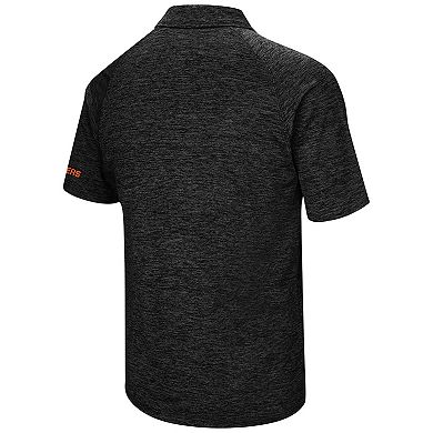 Men's Colosseum Heather Black Oregon State Beavers Big & Tall Down Swing Raglan Polo