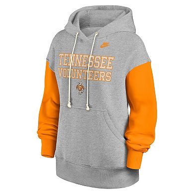 Women's Nike Heather Gray/Tennessee Orange Tennessee Volunteers Oversized Legacy Phoenix Pullover Hoodie