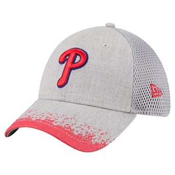 Men's New Era Gray Philadelphia Phillies Visor Paint Splatter 39THIRTY Flex Hat
