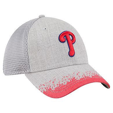 Men's New Era Gray Philadelphia Phillies Visor Paint Splatter 39THIRTY Flex Hat