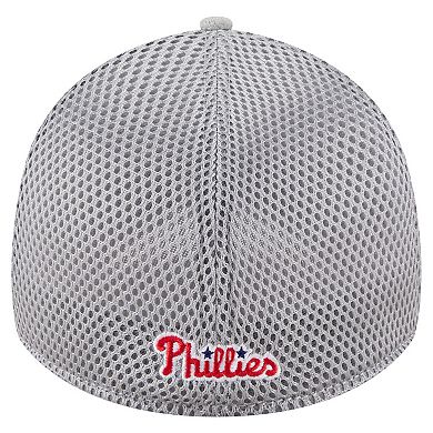 Men's New Era Gray Philadelphia Phillies Visor Paint Splatter 39THIRTY Flex Hat