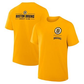Men's Fanatics Gold Boston Bruins Crash The Net Legacy T-Shirt