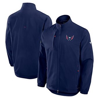 Men's Fanatics Navy Washington Capitals Authentic Pro Rink Full-Zip Coaches Jacket
