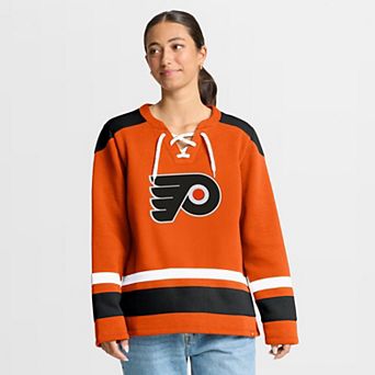 Women's Fanatics Orange Philadelphia Flyers Icing Long Sleeve Lace Up Sweatshirt