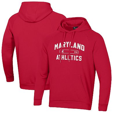 Men's Under Armour Red Maryland Terrapins 2025 Sideline Rival Fleece Hoodie