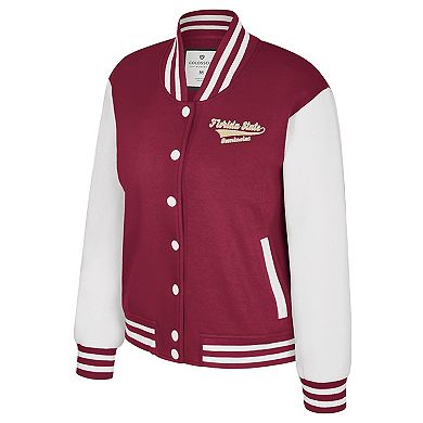 Women's Colosseum Garnet Florida State Seminoles French Baguette Full Snap Fleece Jacket