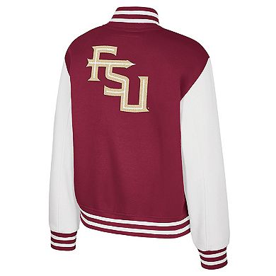 Women's Colosseum Garnet Florida State Seminoles French Baguette Full Snap Fleece Jacket