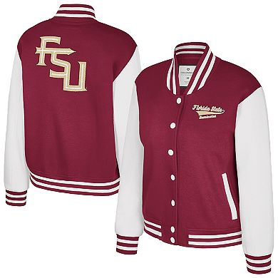 Women's Colosseum Garnet Florida State Seminoles French Baguette Full Snap Fleece Jacket