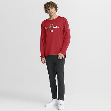 Men's Fanatics Red Chicago Blackhawks Authentic Pro Centennial Rink Tech Long Sleeve T-Shirt