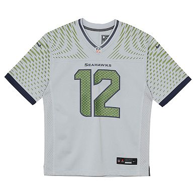 Preschool Nike 12s Wolf Gray 2025 Rivalries Collection Game Jersey