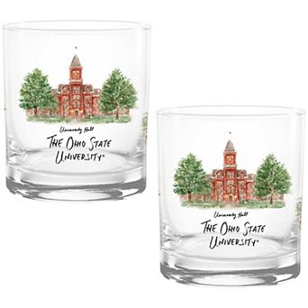 Ohio State Buckeyes 14oz. Laura Wilcox University Hall Two-Piece Rocks Glass Set