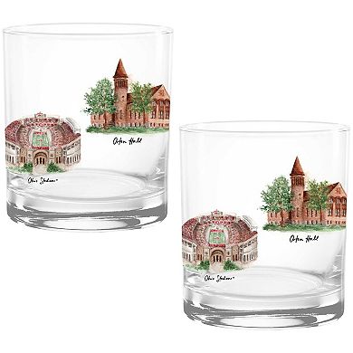 Ohio State Buckeyes 14oz. Laura Wilcox University Hall Two-Piece Rocks Glass Set