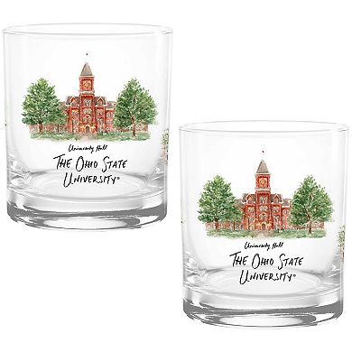Ohio State Buckeyes 14oz. Laura Wilcox University Hall Two-Piece Rocks Glass Set