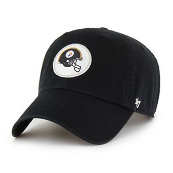 Men's '47 Black Pittsburgh Steelers Hard Hat Clean Up Adjustable Hat