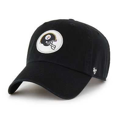 Men's '47 Black Pittsburgh Steelers Hard Hat Clean Up Adjustable Hat