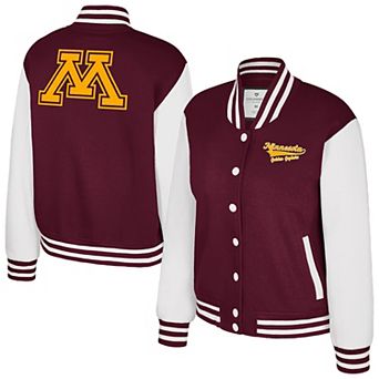 Women's Colosseum Maroon Minnesota Golden Gophers French Baguette Full Snap Fleece Jacket