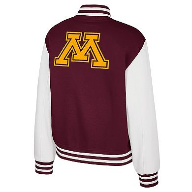 Women's Colosseum Maroon Minnesota Golden Gophers French Baguette Full Snap Fleece Jacket