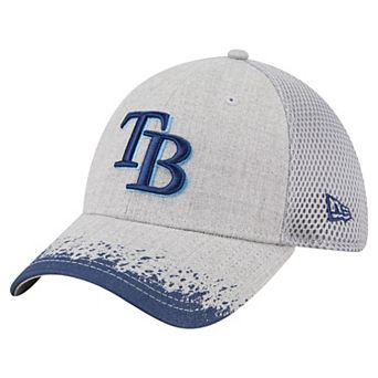 Men's New Era Gray Tampa Bay Rays Visor Paint Splatter 39THIRTY Flex Hat