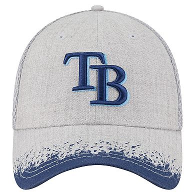 Men's New Era Gray Tampa Bay Rays Visor Paint Splatter 39THIRTY Flex Hat