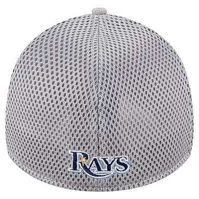 Men's New Era Gray Tampa Bay Rays Visor Paint Splatter 39THIRTY Flex Hat