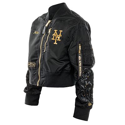 Women's New Era x Alpha Industries Black New York Mets Cropped
