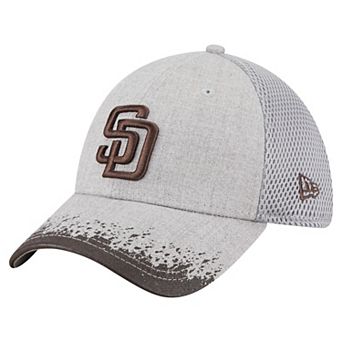 Men's New Era Gray San Diego Padres Visor Paint Splatter 39THIRTY Flex Hat