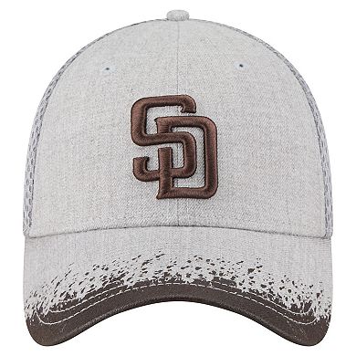 Men's New Era Gray San Diego Padres Visor Paint Splatter 39THIRTY Flex Hat
