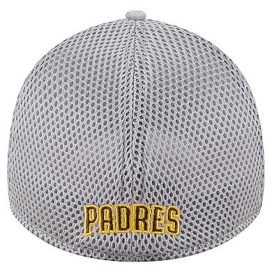 Men's New Era Gray San Diego Padres Visor Paint Splatter 39THIRTY Flex Hat