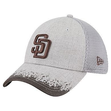 Men's New Era Gray San Diego Padres Visor Paint Splatter 39THIRTY Flex Hat