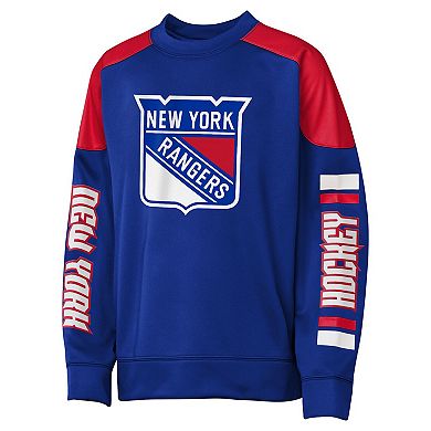Youth Outerstuff Igor Shesterkin Blue New York Rangers Best Defense Name & Number Crewneck Sweatshirt