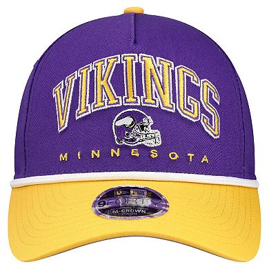 Youth New Era Purple/Gold Minnesota Vikings Arch COOLERA 9FORTY A-Frame Adjustable Hat