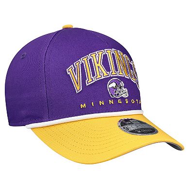 Youth New Era Purple/Gold Minnesota Vikings Arch COOLERA 9FORTY A-Frame Adjustable Hat