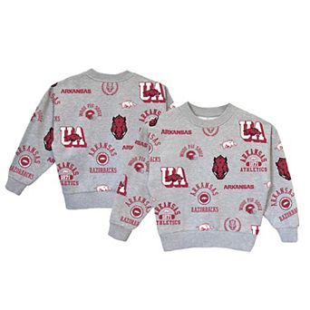 Girls Youth Gameday Couture Gray Arkansas Razorbacks Always On Repeat Pullover Sweatshirt