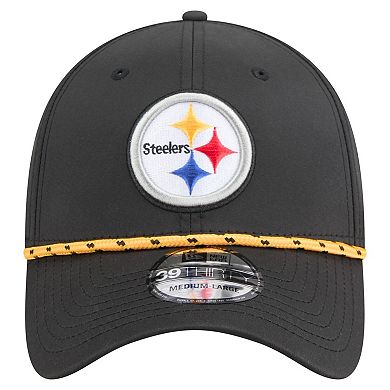 Men's New Era Black Pittsburgh Steelers Perforated 39THIRTY Flex Hat