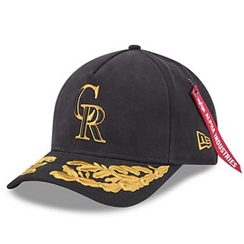 Men's New Era x Alpha Industries Black Colorado Rockies A-Frame 9FORTY Adjustable Hat