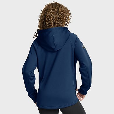 Women's Fanatics Deep Sea Blue Seattle Kraken Authentic Pro Rink Raglan Full-Zip Hoodie