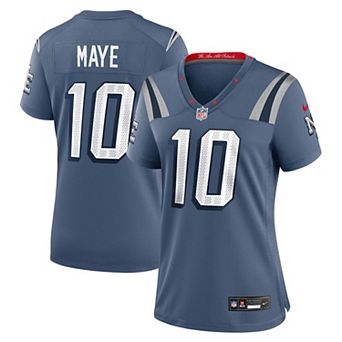 Women's Nike Drake Maye Storm Blue New England Patriots 2025 Rivalries Collection Game Jersey