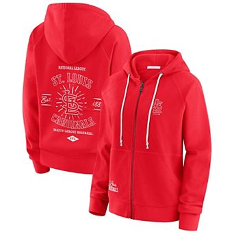 Women's WEAR by Erin Andrews Red St. Louis Cardinals Vintage Full-Zip Raglan Hoodie
