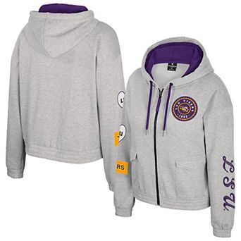 Women's Colosseum Gray LSU Tigers Alfie Full-Zip Hoodie Jacket